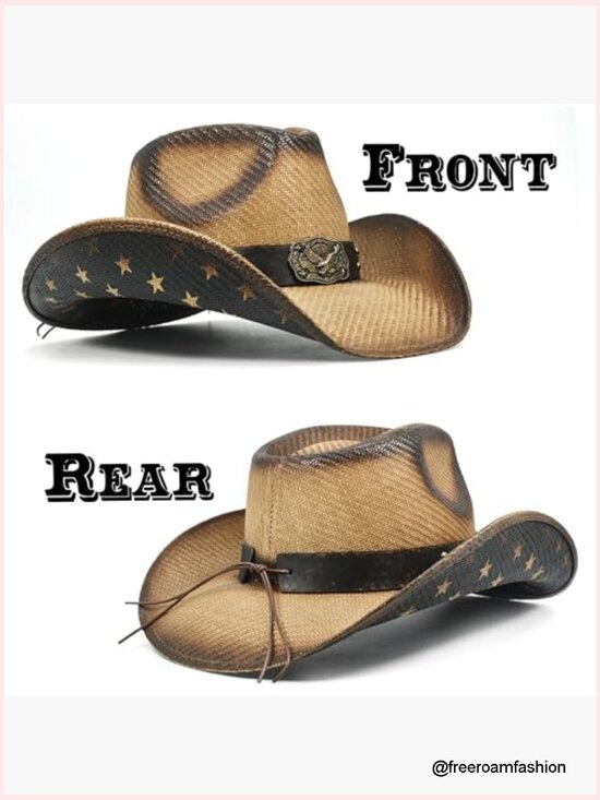 Straw Cowboy Hat – Western Sun Hat for Country Concerts & Rodeo main image 6